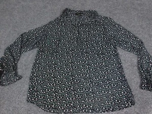 Dalia Womens Blouse Medium green Floral button down - Picture 1 of 12