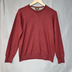 William Hunt Savile Row Men's Sweater M Red 100% Wool Crew Neck Long Sleeve - Picture 1 of 8