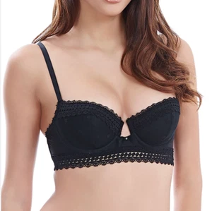 Sujetador con aros WACOAL Sensuality ligeramente acolchado 3/4 talla 34DD - lunares negros nuevo con etiquetas - Imagen 1 de 3