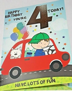 Boys 4th Birthday Card. Have Lots Of Fun Theme. Heartstrings Cards. - Picture 1 of 4