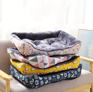 Dog Bed Cat Beds Soft Washable Fleece Puppy Cushion Warm Pet Basket Large Pet - Picture 1 of 12