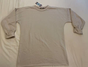 Boohoo Jumper Sweatshirt SIZE 12 UK Nude Beige Cuff Design - Picture 1 of 9