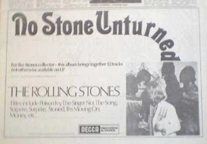 ROLLING STONES No Stone Unturned 1973 UK Press ADVERT 12x8" - Imagen 1 de 1