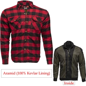 Black Coyote 100% Aramid Fibre Checked Plain Motorcycle Shirt - Picture 1 of 20