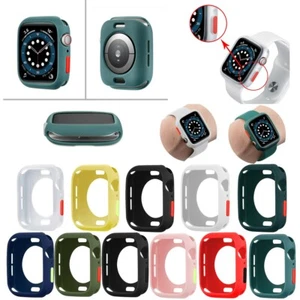 Carcasa de color de silicona de 38-45 mm para Apple Watch Series 7 6 5 4 3 2 Cubierta de caja de TPU - Imagen 1 de 99