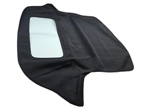 Fits Fiat 850 1967-73 Convertible Soft Top & Plastic Window HAARTZ Black Vinyl - Picture 1 of 4