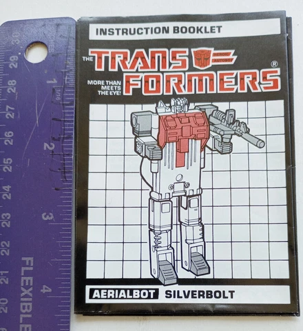 Original 1986 Transformers Aerialbot SILVERBOLT Instructions Manual Blueprint Cover