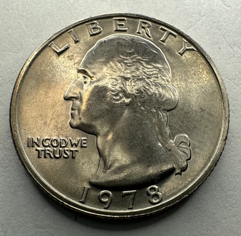 1978-P WASHINGTON QUARTER 25cent COIN. UNCIRCULATED FROM US MINT CELLO SET Cover