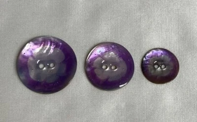 Italian Dyed Purple Natural Shell MOP Pearl Button (3 Sizes to Choose From) - Image 1 of 4