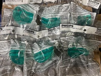 Philips Soothie Pacifier Green Newborn No Notch 0-3 Months Lot of 6 - Image 1 of 3
