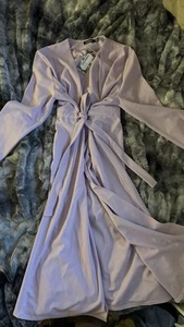 Ruched Detali Beited Duster Coat LILAC SIZE 10 - Picture 1 of 4