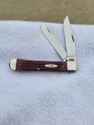 2000 Case xx USA Trapper Knife #6254 Pocketworn Red Bone Case xx Shield No Box - Image 1 of 2