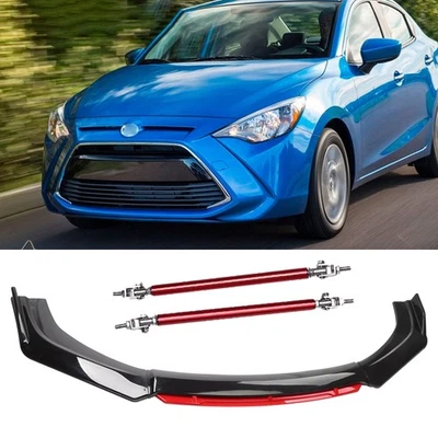 Front Bumper Lip Red Layer Splitter Spoiler For Toyota Yaris/ R Body Kit Black+R - Изображение 1 из 4