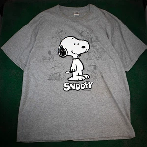 T-shirt grafica vintage anni 90 Snoopy Peanuts stampa all over grigia taglia XL - Foto 1 di 6