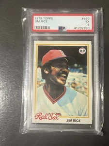 1978 TOPPS - #670 - JIM RICE - HOF - MVP - 8ASG - 382HR - EX - PSA 5 - Picture 1 of 2