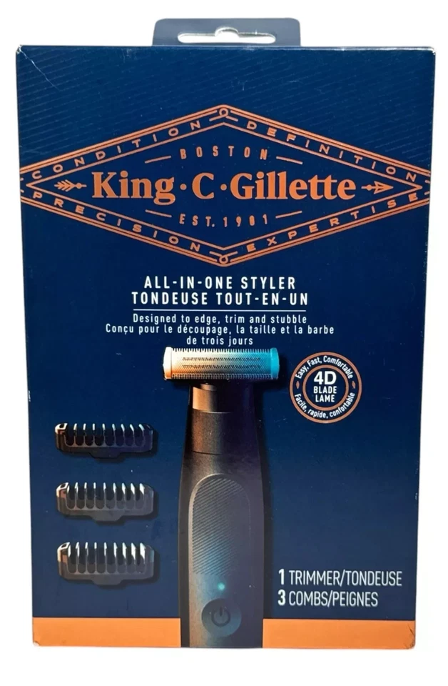 King C Gillette все-в-одном стайлер -1 триммер - 3 расчески - (тип 5590) новый в коробке - Изображение 1 из 1