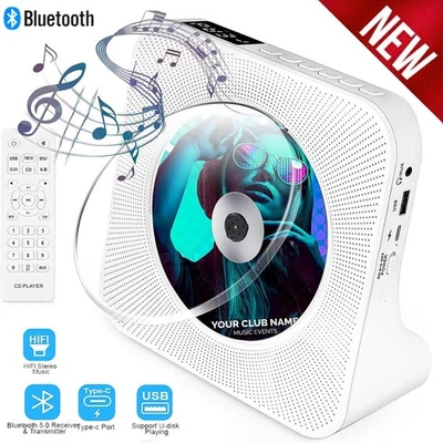 Bluetooth Musik Player Tragbarer CD-Player Micro USB Betrieb FM Radio Boombox - Bild 1 von 4