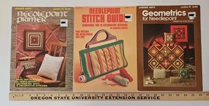 LOT OF 3 Leisure Arts BEGINNING NEEDLEPOINT Counted Canvas Instruction Booklets - Picture 1 of 7
