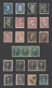 US STAMPS 1862-1866 PORTRAITS TO 90c #72 INC 10c WASHINGTON STRIP 3, 3c SHADES - Picture 1 of 24