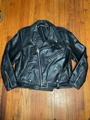 Chaqueta de motociclista de cuero negra vintage años 60 70 para hombre grunge Rider Y2K Punk Foto 1 de 4