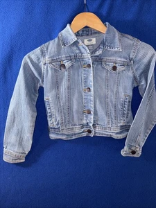 Giacca camionista jeans denim colletto dentellato ragazza marina vecchia lavaggio leggero media 8 - Foto 1 di 3