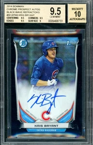 Bowman Chrome Kris Bryant 2014 automático/50 refractor de onda negra gema como nuevo BGS 9,5 - Imagen 1 de 2