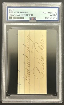 Pee Wee Reese Signed Auto Cut Brooklyn Dodgers PSA DNA 949 - Image 1 of 3