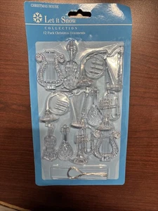 12 Weihnachtshaus Let It Snow klar Acryl Kunststoff Musikinstrument Ornamente - Bild 1 von 3