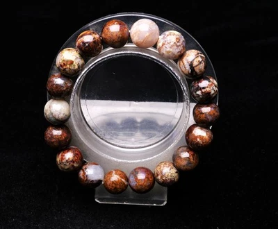 Brazalete de cuentas redondas de cristal de piedras preciosas de Namibia de 11,6 mm de colores naturales Foto 1 de 4