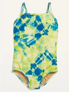 Old Navy Kid Girls Square-Neck One-Piece Swimsuit Tie Dye Size Small (6-7) - Picture 1 of 2