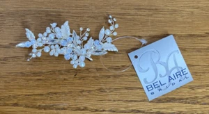 Bel Aire Bridal Silver Hair Clip w/Rhinestones, Pearls, & Opal Crystals NWT! - Picture 1 of 8