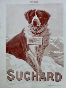 1907 Chocolat Suchard Lait Milka Chien Saint Bernard 1 Ancien Journal - Picture 1 of 1
