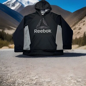 Reebok Plunge Delta Herren XL Pullover Schwarz Hoodie Geometrisch Polyester Outdoor - Bild 1 von 10
