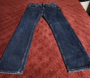 Jeans denim da uomo Levi's 505 taglia 31x32 vestibilità regolare blu scuro - Foto 1 di 5