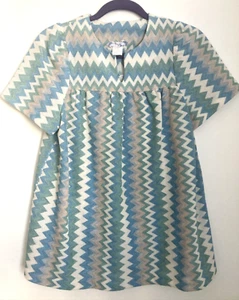 Vintage 1980s Maria Su Chevron Pattern Multicolor Top Short Sleeve M - Picture 1 of 7
