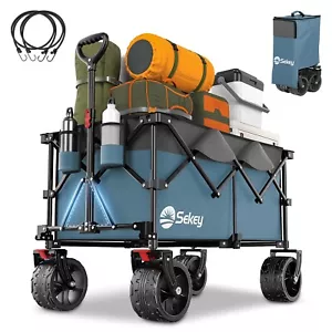 Bollerwagen faltbar mit Fußbremse Handwagen Transportkarre Gerätewagen bis 150KG - Bild 1 von 8