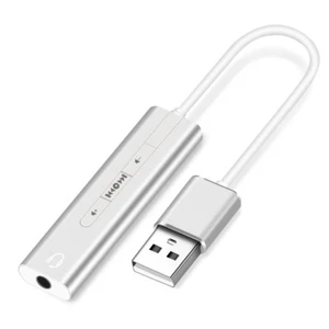 2-in-1 USB External Sound Card Works with Phone Headset - Picture 1 of 6