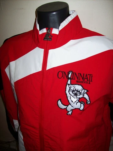 Bearcats Jacket Cincinnati  Starter Black Label Full Zip Nylon sewn Logos S M L Cover