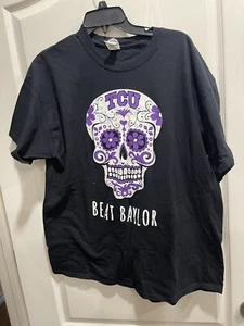 TCU Horned Frogs  Sugar Skull XL Black shirt beat Baylor - Picture 1 of 6