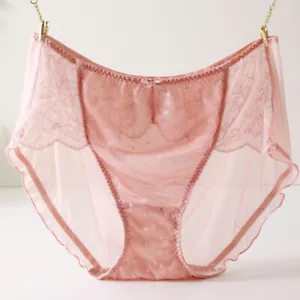 Lace Sheer Lady UnderwearsKnickers Briefs Sexy Retro High Waist Polka Dot Soft - Picture 1 of 17
