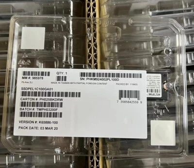 100GB INTEL SSD OPTANE M.2 P4801X 22110 PCIE X4 10.9PBW 60DWPD SSDPEL1C100D- - Image 1 of 4