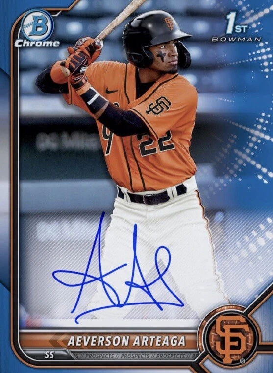 [DIGITAL CARD] Topps Bunt -￼ Aeverson Arteaga - Bowman 22 S2 - Blue Signature - Image 1 of 1