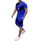 Summer Collection For Men 3D Print Short Sleeve Tops And Shorts For Sports