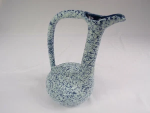 Vintage Art Pottery Pitcher Centerpiece Rare Speckled Spatter Greek 11.5" d22 - Picture 1 of 7