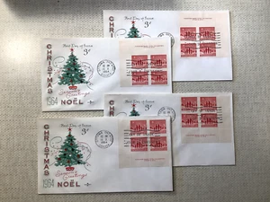 Canada 1964 3¢ Christmas #434 Matched Set of plate #2 blocks on 4 FDC's, VF - Picture 1 of 1