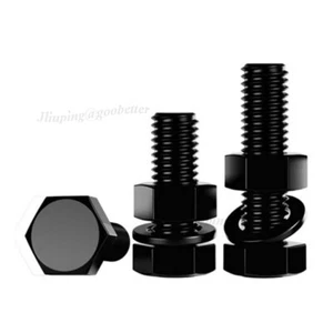 M3 M4 M5 M6 Black Nylon Plastic Hexagon Head Screw Bolt+Nut+Flat Washer 3pcs Kit - Picture 1 of 10