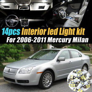 14Pc Super White Car Interior LED Light Bulb Kit for 2006-2011 Mercury Milan