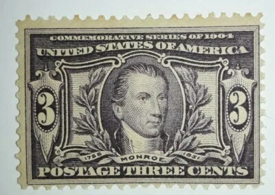 Travelstamps: US Stamps Collection Scott # 325, Monroe, 3c Mint, LH, OG CV$80 - Image 1 of 4