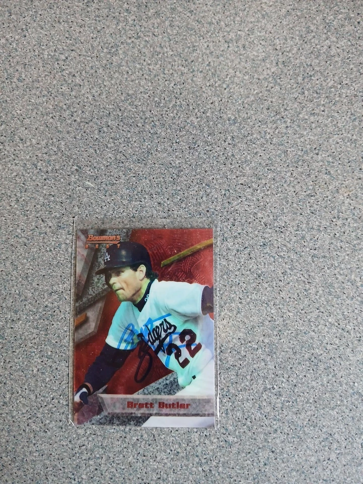 Brett Butler Signed In Person 1994 Bowmans Best Dodgers Card - Image 1 of 1