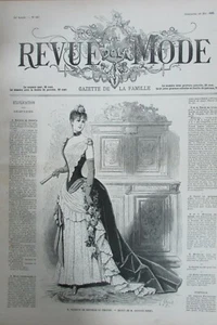 REVUE DE LA MODE XIXème N° 697 de 1885 BRODERIE COUTURE ROBES CHAPEAUX   - Picture 1 of 3